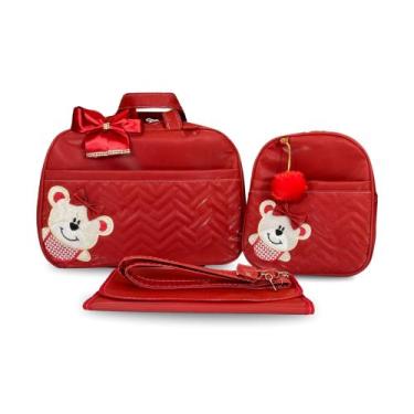 Imagem de Kit Bolsa Maternidade 2 Peças Grande Impermeável + Mochila + Trocador 
