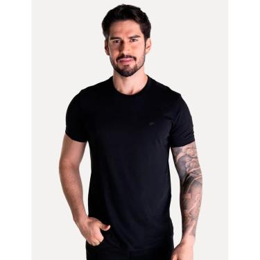 Imagem de Camiseta Ellus Masculina Pima Cotton Mirror Classic Preta-Masculino