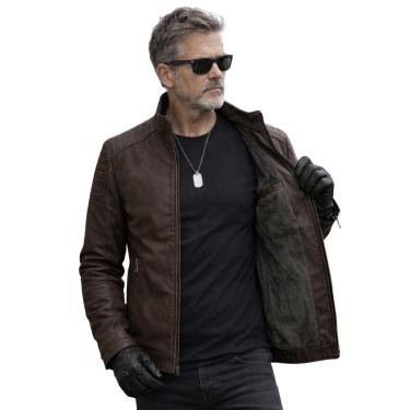 Imagem de Jaqueta  Couro PU Peluciada Forrada Premium-Masculino