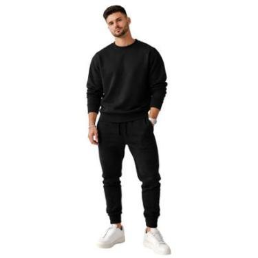 Imagem de Conjunto Moletom Masculino Gola Careca + Calça Moletom Confortável Casual Inverno-Mascu...