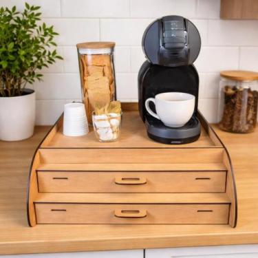Imagem de Porta Cápsula Bandeja Organizadora Dolce Gusto MDF Comporta 60 Cápsula
