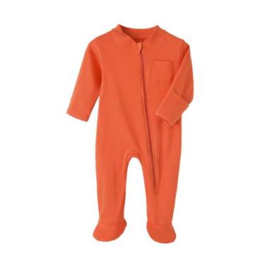 Imagem de Macacão Bebê - algodão orgânico - cor sólida - Mimo, Laranja