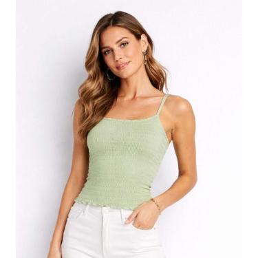 Imagem de Blusa Feminina De Alça Básica Infinita Cor Verde, GG, Verde