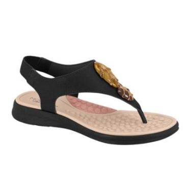 Imagem de Sandalia Feminina Modare Ortopedica Esporão Fascite Plantar Elastico Pedras Ref: 7174.1...