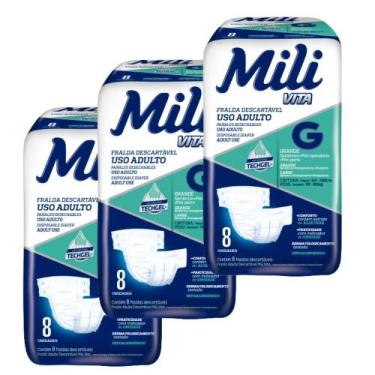 Imagem de Fralda Geriátrica Adulto  Incontinência Mili Vita  Tamanho G  3 Pacote