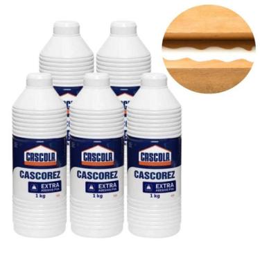 Imagem de Kit 5und Cola Branca 1kg Cascorez Extra Adesivo Pva Extra - cascola