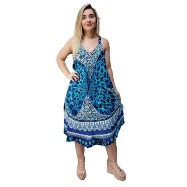 Imagem de Vestido Feminino Indiano Alça Trapézio Plus Size-Cod.1014 - ALECI FASH
