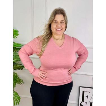 Imagem de Sueter Plus Size - Decote V ou O - Várias Cores 658048 - ORIGINAL JEAN