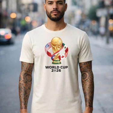 Imagem de Camiseta Masculina Troféu Mundial Futebol Estampa Grande Países Sede M