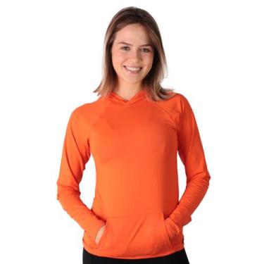 Imagem de Blusa fitness academia manga longa e capuz tangerina - ieloow Brasil, 
