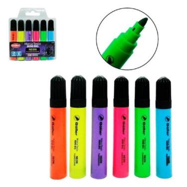 Imagem de Marca Texto Neon Fluorescente 6 Pçs  Mini Big Goller 6109