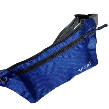 Imagem de Pochete Esportiva Slim 3 Divisórias Corrida Antifurto Top Cor:Azul - A