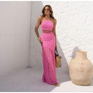 Imagem de Vestido longo renda - Palazzo, Branco, P