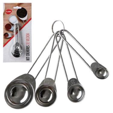 Imagem de Conjunto com 4 Colheres Medidoras em Aço Inox - KOPECK