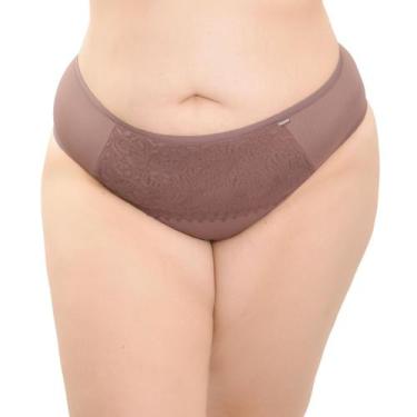 Imagem de Calcinha Plus Size Fio Dental Duplo Detalhe Renda Frontal Nayane - Nay