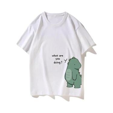 Imagem de Camiseta Dupla De Dinossauro De Verão Em Algodão De Alta Qualidade Est