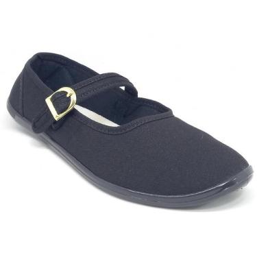 Imagem de Sapatilha Moleca Feminino Tecido Pano Confortável Barato, Preto, 35