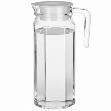 Imagem de JARRA DE VIDRO OITAVADA COM TAMPA DE PLASTICO 900 Ml - FU XING