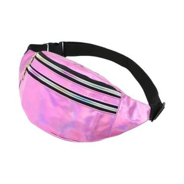 Imagem de Bolsa De Cintura Holográfica Com Glitter, Bolsa De Ombro Laser Designe