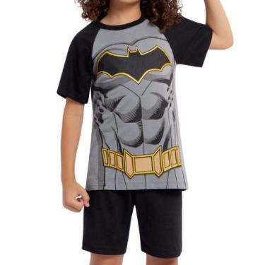 Imagem de Pijama Veggi Infantil Manga Curta Super Heróis 100% Algodão, Batman, 0