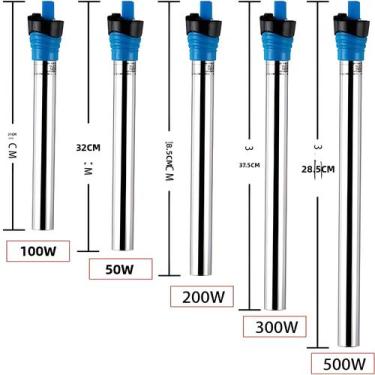 Imagem de Aquecedor Submersível Para Aquário 50W-500W Em Aço Inoxidável Com Term