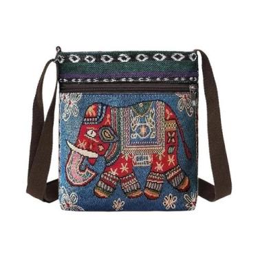 Imagem de Bolsa De Ombro De Lona Bordada Étnica Retro Para Mulheres, Bolsa De Te