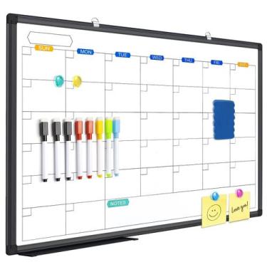 Imagem de Calendário de Quadro Branco TRIPOLLO 91 cm x 61 cm com Moldura Preta
