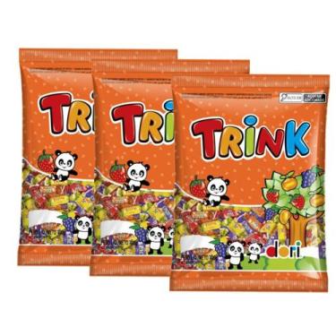 Imagem de Bala Mastigável Trink Frutas Sortidas Dori 400g - 3 Pacotes