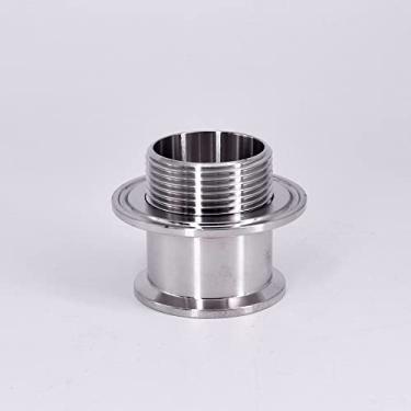 Imagem de Dupla virola 1,5 '2' Tri Clamp x 1-1/4 '1-1/2' Adaptador Sanitário Masculino Adaptador de Tubo de Aço Inoxidável Homebrew, Sem Porca, DN40, K64mm, K64mm