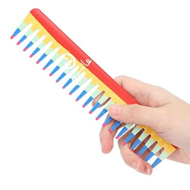 Imagem de Pente escova de cabelo, pente redondo dentes Pente de cabeleireiro confortável para barbeiros para cabelos cacheados lisos(CB601)