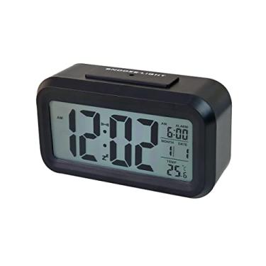 Imagem de Despertador digital com dispositivo de cristal líquido controlado opticamente não tecnológico com tela de LED de luz traseira com sensor automático