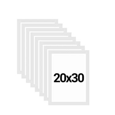 Imagem de KIT 8 Molduras 20x30 com Eucatex (MDF) Branca A4 (TAMANHO)