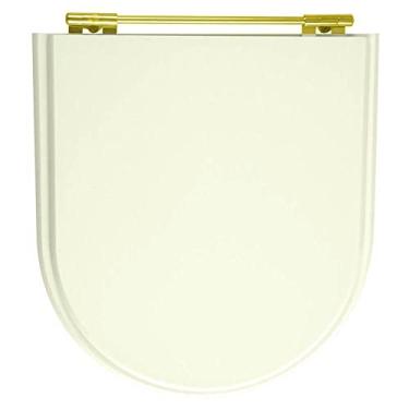 Imagem de Assento Sanitario Poliester Calypso Biscuit Para Vaso Incepa Com Ferragem Dourada