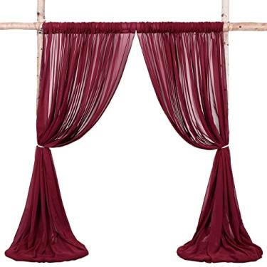 Imagem de Cortina de fundo de chiffon, marfim, decorativa, para estúdio fotográfico e decoração de festa, 3 m x 2,4 m