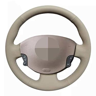 Imagem de ZKSHPS Capa de volante de carro couro artificial bege macio, para Renault Megane 2 2003-2008 Kangoo 2008 Scenic 2 2003-2009