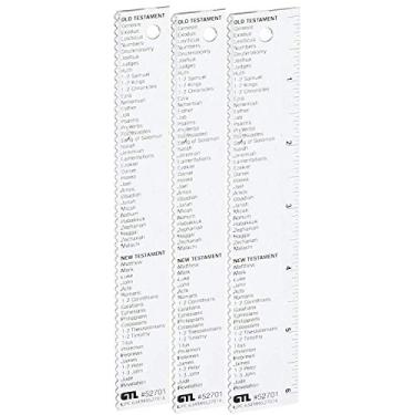 Imagem de Régua de borda reta de 15 cm com livros da Bíblia