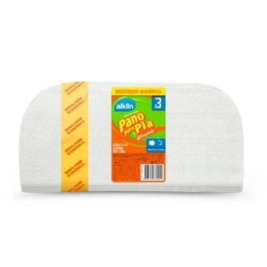 Imagem de Pano para Pia 3 Unidades em Algodão Branco Shwanke