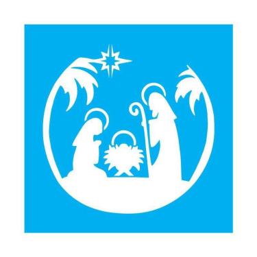 Imagem de Stencil Tamako Presépio Natal - 30X30Cm - Ref 9704