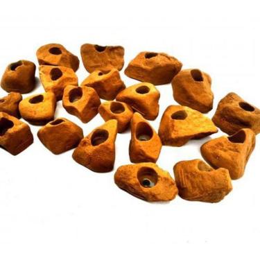 Imagem de Kit 21 Agarras Escalada Pmg Realrocks Sem Fixador Ocre