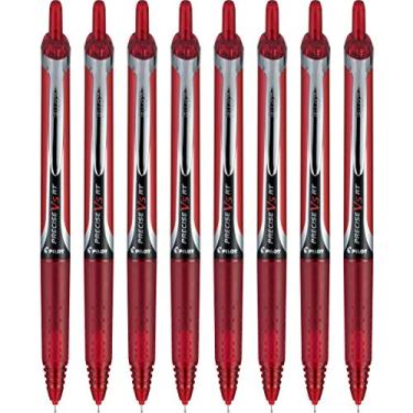Imagem de PILOT Canetas esferográficas retráteis e recarregáveis Precise V5 RT, ponta extrafina (0,5 mm) vermelha, pacote com 8 (15334)