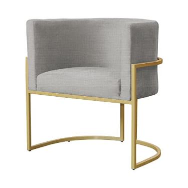 Imagem de Poltrona Decorativa Luana Base em Metal Linho Cores - DS Estofados