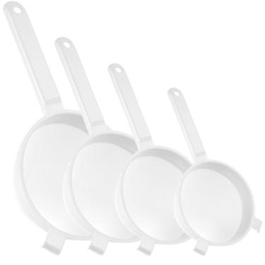 Imagem de Kit peneira coador nylon 7cm, 12cm, 16cm e 19cm branco Plasutil