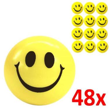 Imagem de Bolinhas Amarela Smile Massagem Apertar Anti Stress 48 Pçs - Garota Bo