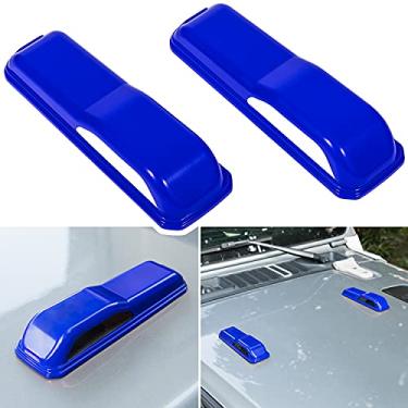 Imagem de Tampa de dobradiça para capô do motor Acessórios exteriores Decoração para Jeep Wrangler JL JLU Sports Sahara Freedom Rubicon Unlimited Gladiator JT 2 portas e 4 portas (azul 2 peças)