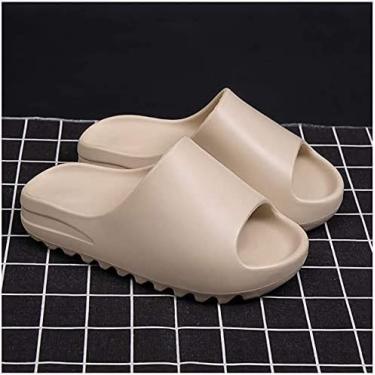 Imagem de KRASS Chinelos femininos EVA aumentar a sola grossa chinelos femininos verão casa dormitório sandálias e chinelos casal retro porto chinelos masculinos verão praia novo, bege, 44_45, Collector88