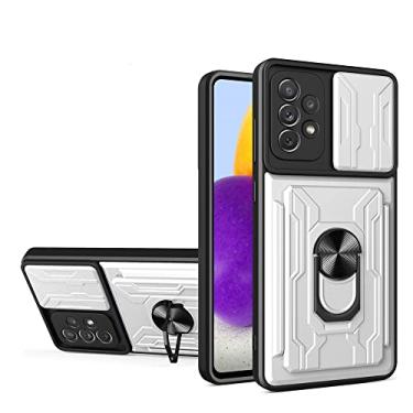 Imagem de Estojo de armadura à prova de choque de luxo para Samsung A51 A71 A12 A52 A72 A22 A32 A13 A53 Galaxy S20 FE S21 Plus S22 Suporte para cartão, branco, para S20