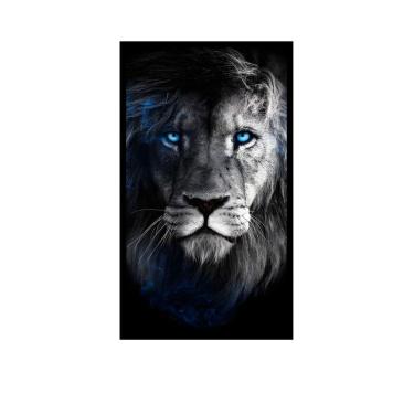 Imagem de Quadro Decorativo Grande Para Sala Quarto Leão Azul