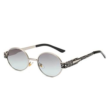 Imagem de Óculos de sol ovais retrô, designer de moda masculina, óculos de sol vintage feminino, óculos de sol, óculos de sol femininos, prata C5, tamanho único