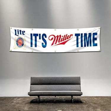 Imagem de Vagair Bandeira Miller Lite para fãs (6 x 2,4 m, resistente, poliéster 150D durável) bandeira de ilhós de latão para garagem ao ar livre homem caverna