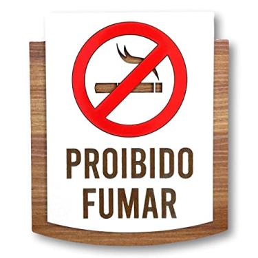 Imagem de Placa De Sinalização | Proibido Fumar - MDF 15x13cm